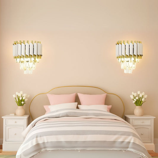 Aplica Candelabru Cristal VERSAILLES Piccolo, 2xE14, Alb – RegalStore