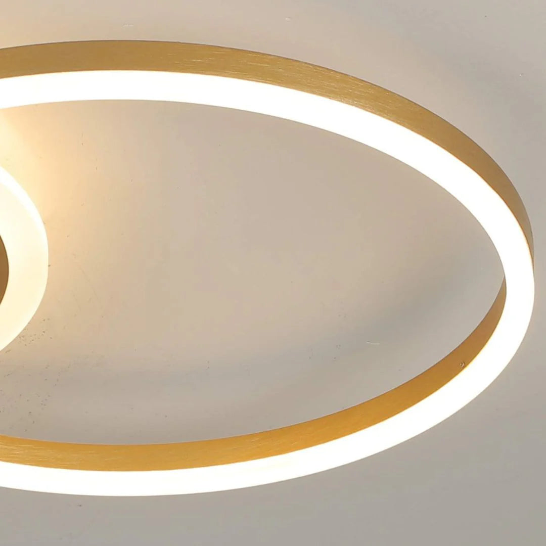 Lustra LED Dario, 2 Cercuri, 47W, Lumina Rece/Calda/Neutra, Auriu