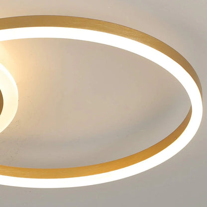 Lustra LED Dario, 2 Cercuri, 47W, Lumina Rece/Calda/Neutra, Auriu