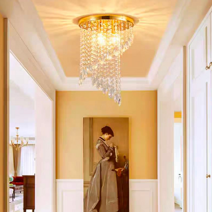 Candelabru Cristal LINDERHOF Petito , Diametru 25cm, 2*E14, Auriu Lucios – culoare aurie, 25 cm – RegalStore, iluminat i