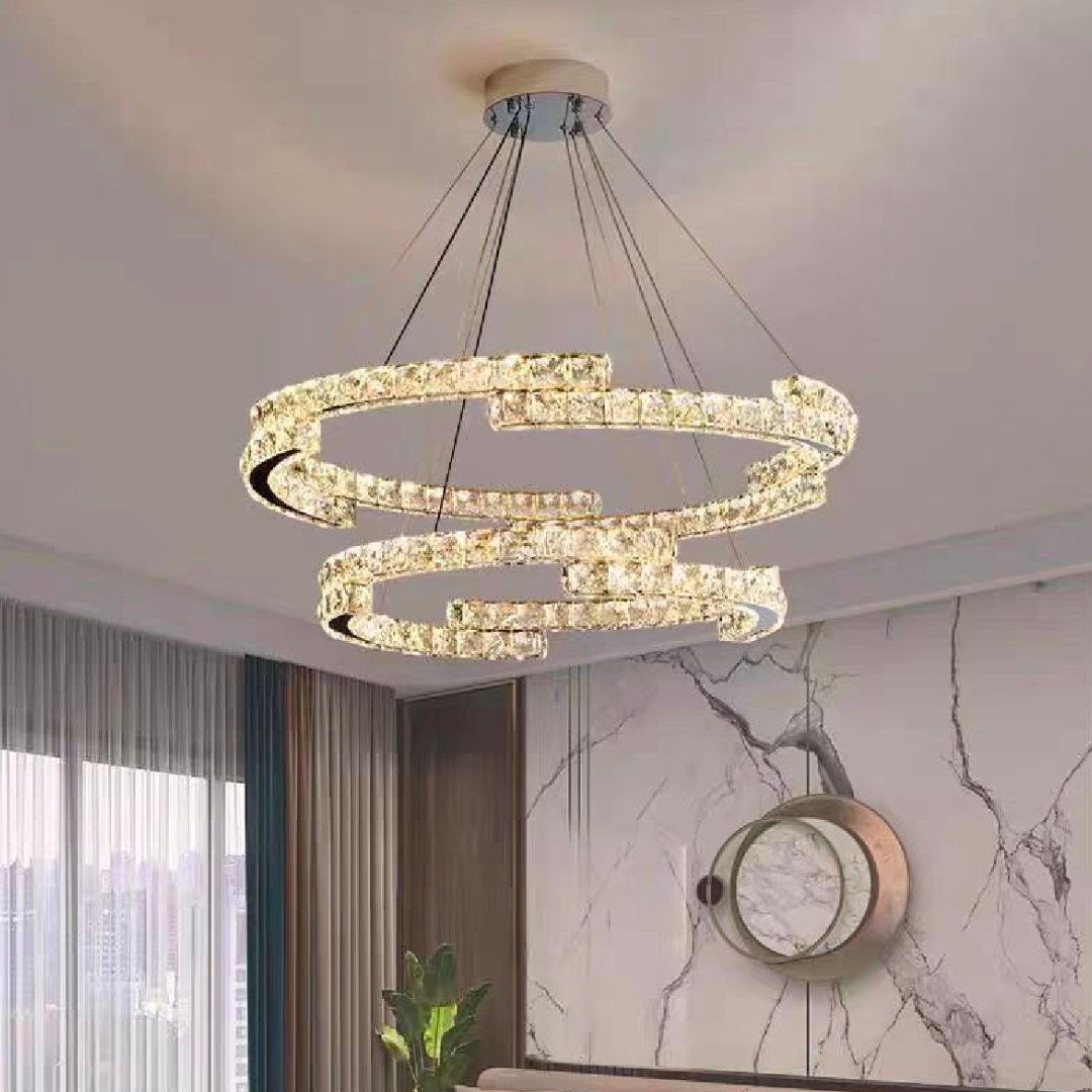 Lustra LED Cristal cu Telecomanda Latifah 118W Argintiu