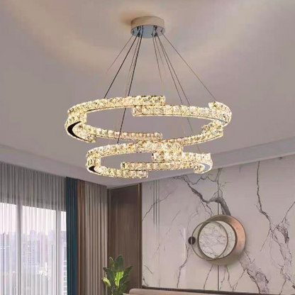 Lustra LED Cristal cu Telecomanda Latifah 118W Argintiu