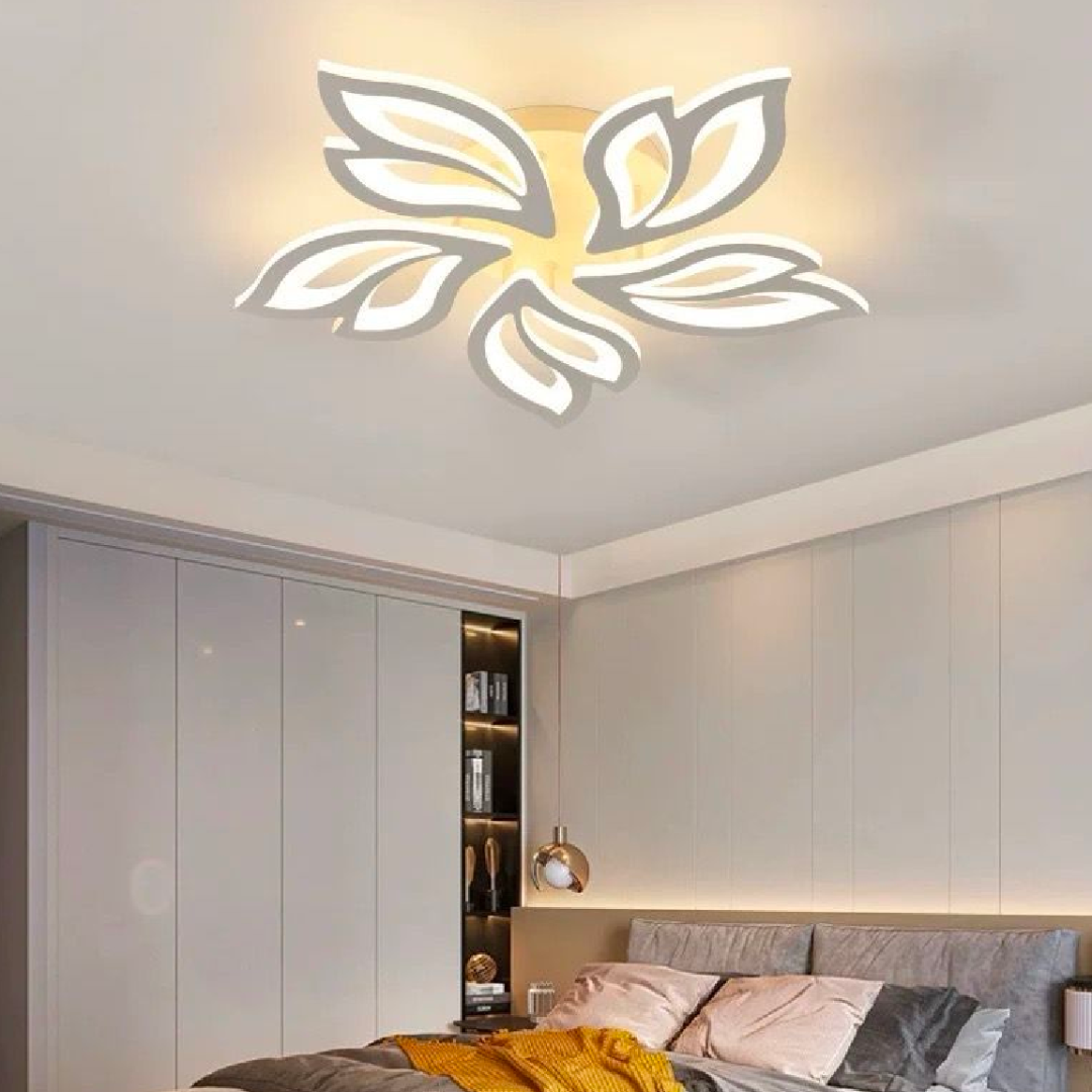Lustra LED cu Telecomanda LILY 5 Elemente Lumina Rece/Calda/Neutra 66W Dimabila Alb