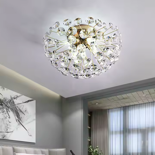 Candelabru Cristal MINUET 4x G9, Diametru 35cm, Auriu Lucios