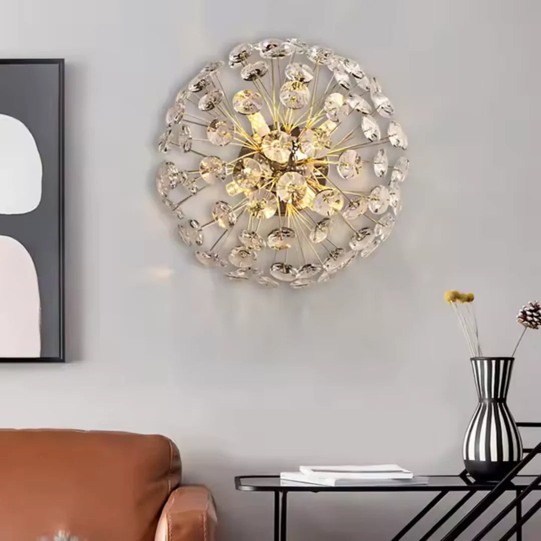 Candelabru Cristal MINUET 4x G9, Diametru 35cm, Auriu Lucios