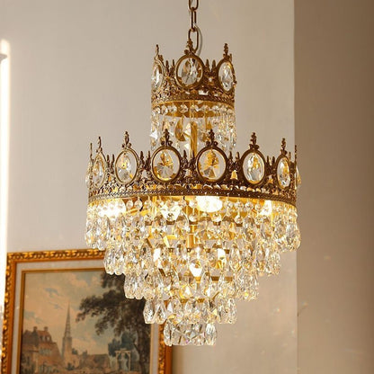 Candelabru Cristal REGALITE Petito, 6XE14, Diametru 45cm, Auriu Lucios, Inaltime Reglabila – RegalStore