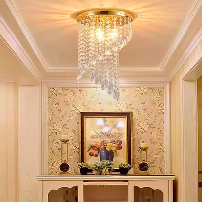 Candelabru Cristal LINDERHOF Petito , Diametru 25cm, 2*E14, Auriu Lucios – culoare aurie, 25 cm – RegalStore, iluminat i