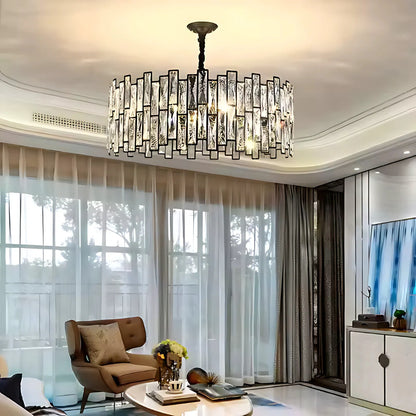 Candelabru Cristal MALBORK Eleganza 4xE27, Diametru 49cm, Negru, Inaltime Reglabila