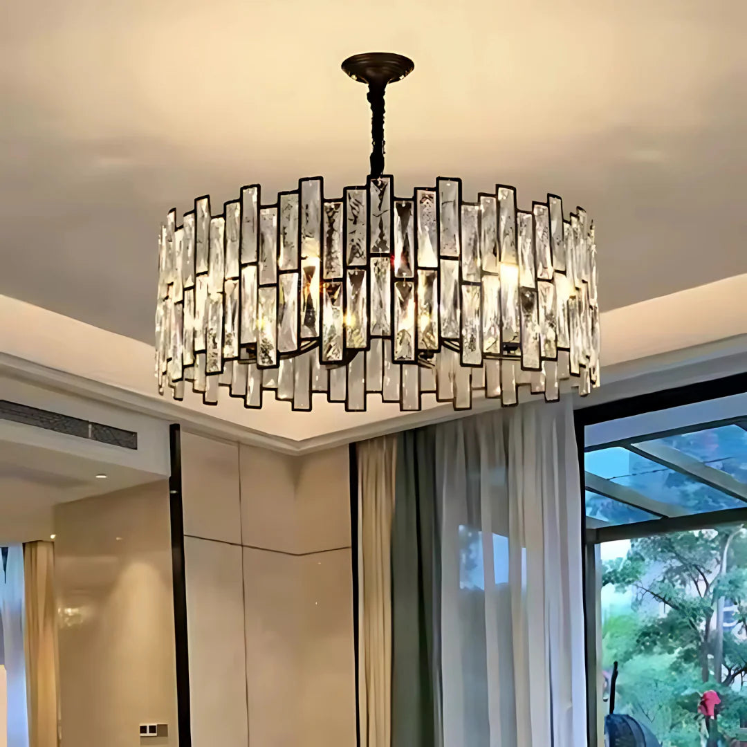 Candelabru Cristal MALBORK Eleganza 4xE27, Diametru 49cm, Negru, Inaltime Reglabila
