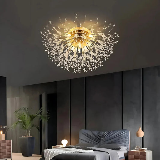 Candelabru Cristal RONDO Vivace, 8x G9, 60cm, Auriu