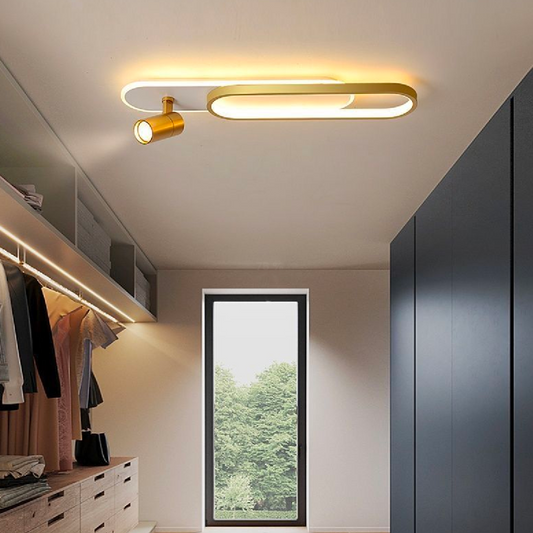 Lustra LED cu Proiector Reglabil FISSO Camilla, 49W, lumina Rece/Calda/Neutra, Auriu Lucios – RegalStore