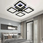Lustra LED cu telecomanda LEILA, 79W, 4 Patrate, lumina Rece/Calda/Neutra, Dimabila, Negru