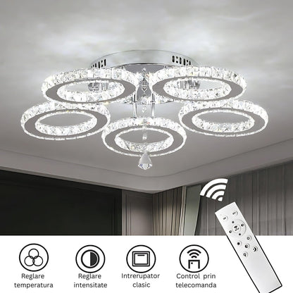 Lustra LED cu Telecomanda, si Cristal Anubis 61W