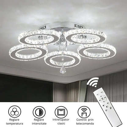 Lustra LED cu Telecomanda, si Cristal Anubis 61W