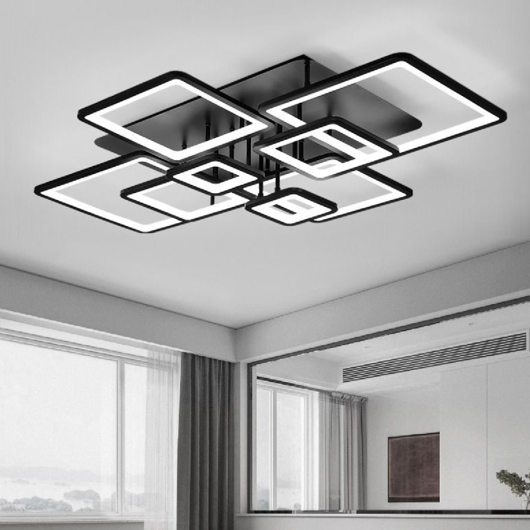 Lustra LED cu Telecomanda Caroline 210W Dimabila Negru