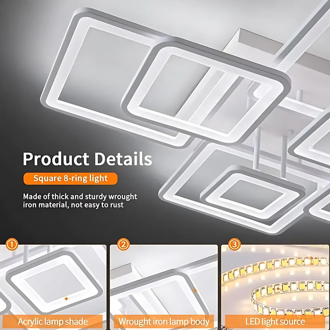 Lustra LED cu Telecomanda Camella 154W Dimabila Alb