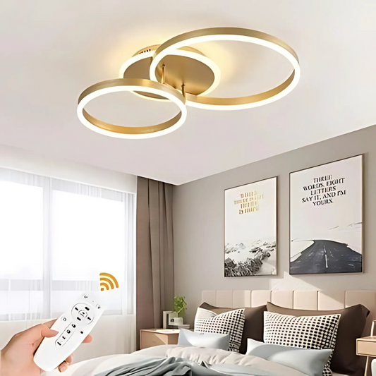 Lustra LED cu Telecomanda Elisabeth 120W Dimabila Alb Auriu