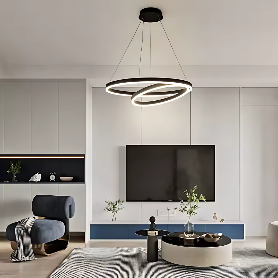 Lustra LED suspendata Amelia, 4000K, 31W, 30x49cm, Negru, Inaltime Reglabila