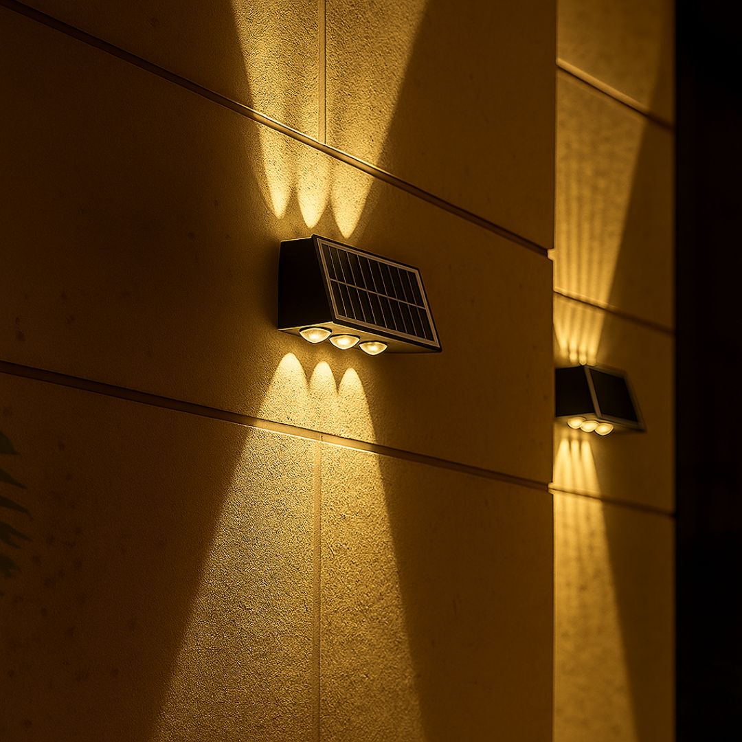 Aplica LED Exterior Solaris, 6 Surse de lumina, Lumina Calda, Negru – aplică LED, culoare neagră – RegalStore, iluminat