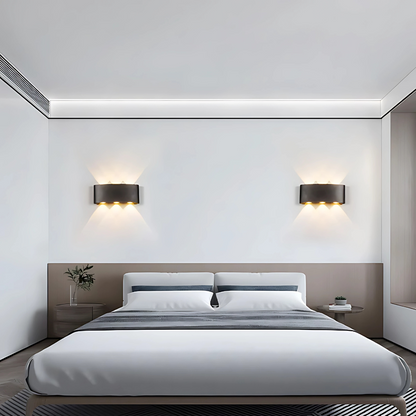 Aplica LED Exterior Ellis, 6W, 6 Surse de lumina, Lumina Calda, Negru – aplică LED, culoare neagră – RegalStore, ilumina