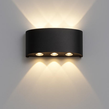 Aplica LED Exterior Ellis, 6W, 6 Surse de lumina, Lumina Calda, Negru – aplică LED, culoare neagră – RegalStore, ilumina