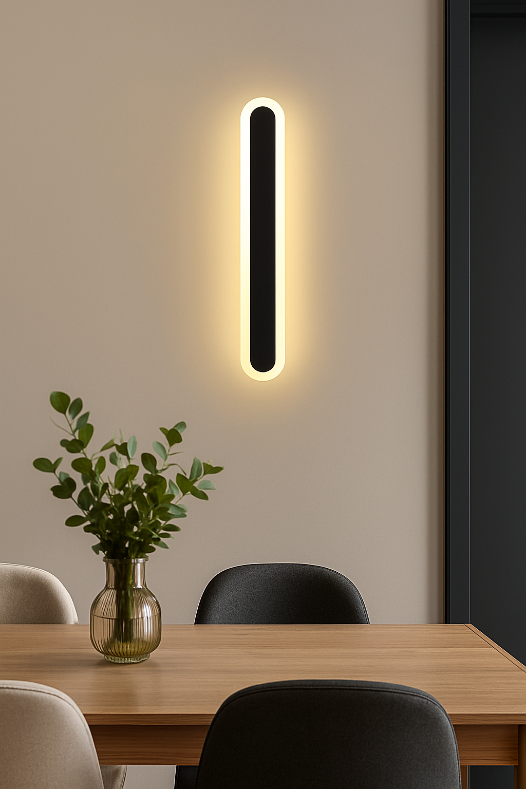 Aplica LED de Exterior SUHA, Lungime 90cm, 13W, IP65, Metal, Liniar, Negru