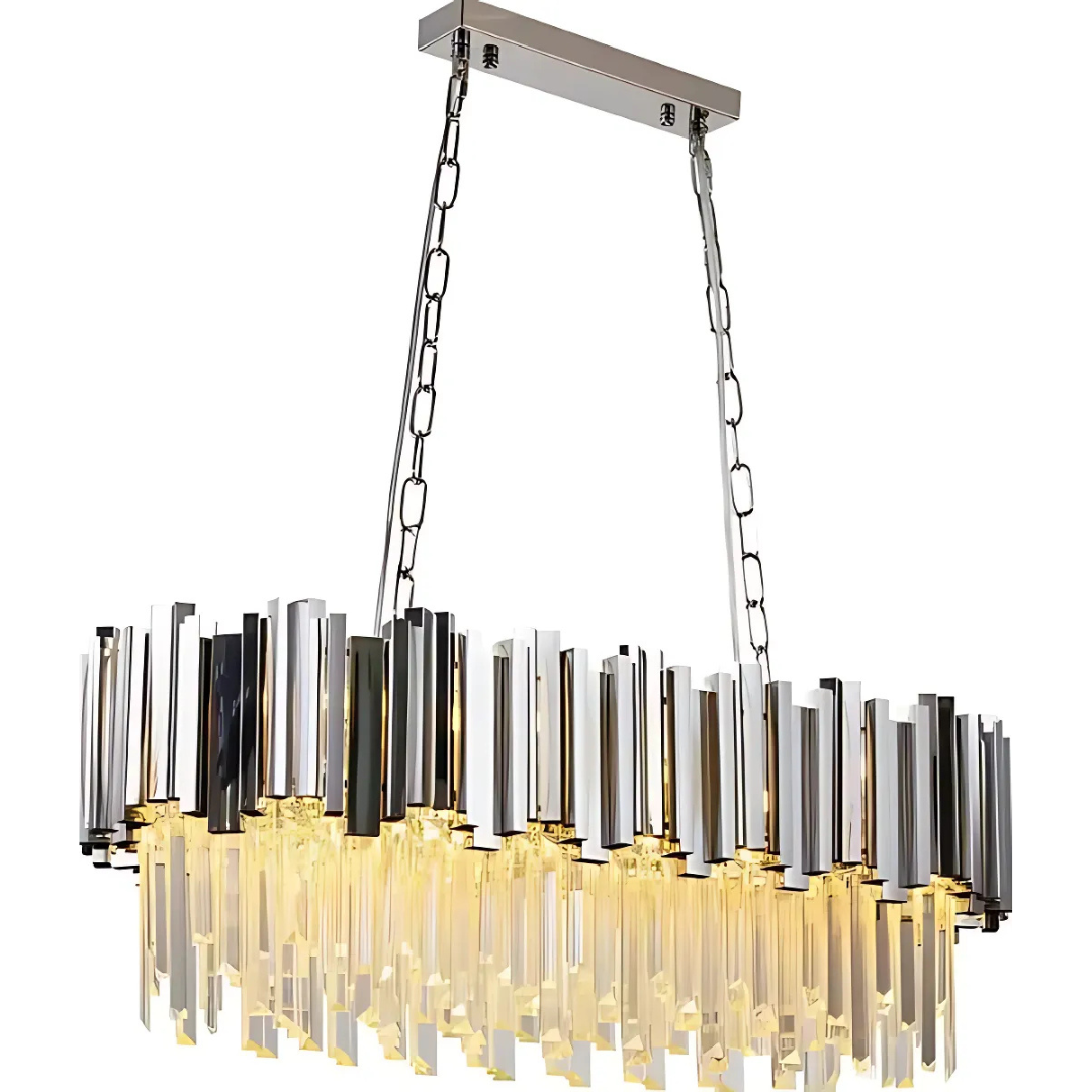 Candelabru Cristal BLOIS Regalis 10xE14, Diametru 80cm, Argintiu, Inaltime Reglabila – RegalStore