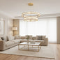 Candelabru Cristal, LINDERHOF Magno, 75W, Diametru 60cm, Lumina Rece/Calda/Neutra, Auriu, Inaltime Reglabila