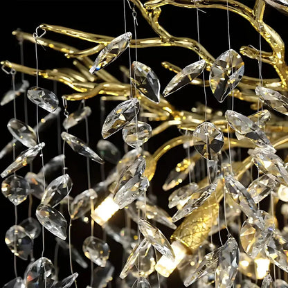 Candelabru Cristal WALTZ Rhapsody, 9x G9, Auriu, 60cm, Inaltime Reglabila