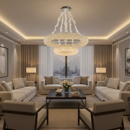 Candelabru Cristal, HOHENZOLLERN Imperio, 59W, Diametru 100cm, Lumina Rece/Calda/Neutra, Auriu, Inaltime Reglabila