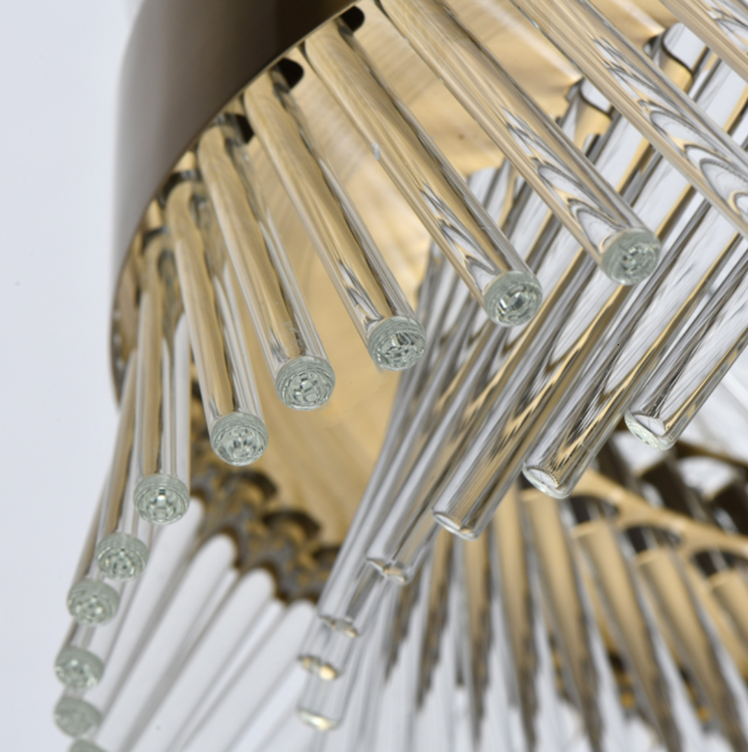 Candelabru Cristal ALHAMBRA Nobile, LED, 78W, Diametru 40cm, Lumina Calda/Rece/Neutra, Dimabil, Inaltime Reglabila, Auriu