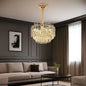 Candelabru Cristal FONTAINEBLEAU Eleganza, 9x E14, Diametru 45cm, Auriu, Inaltime Reglabila