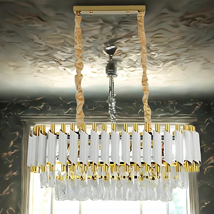 Candelabru Cristal VERSAILLES Regalis, Diametru 80cm, 10xE14, Alb, Inaltime reglabila – RegalStore