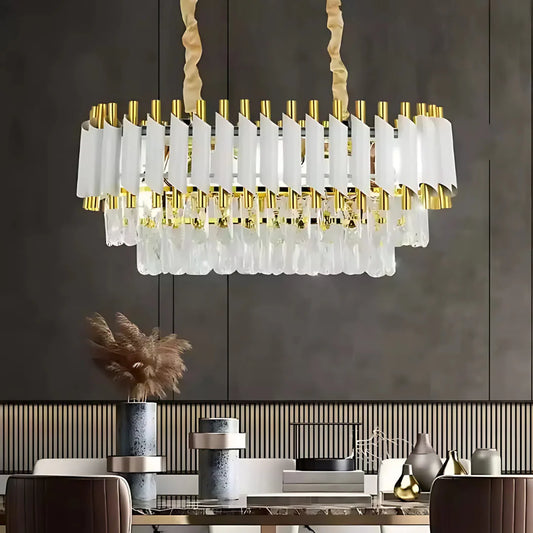 Candelabru Cristal VERSAILLES Regalis, Diametru 80cm, 10xE14, Alb, Inaltime reglabila