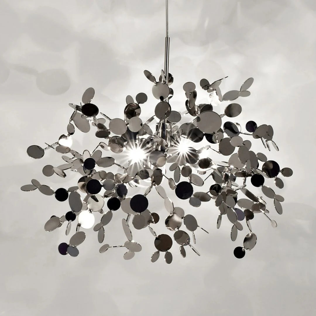 Candelabru Modern, CAPRICIO Allegro, 2xE14, Diametru 40cm, Crom Lucios, Inaltime Reglabila