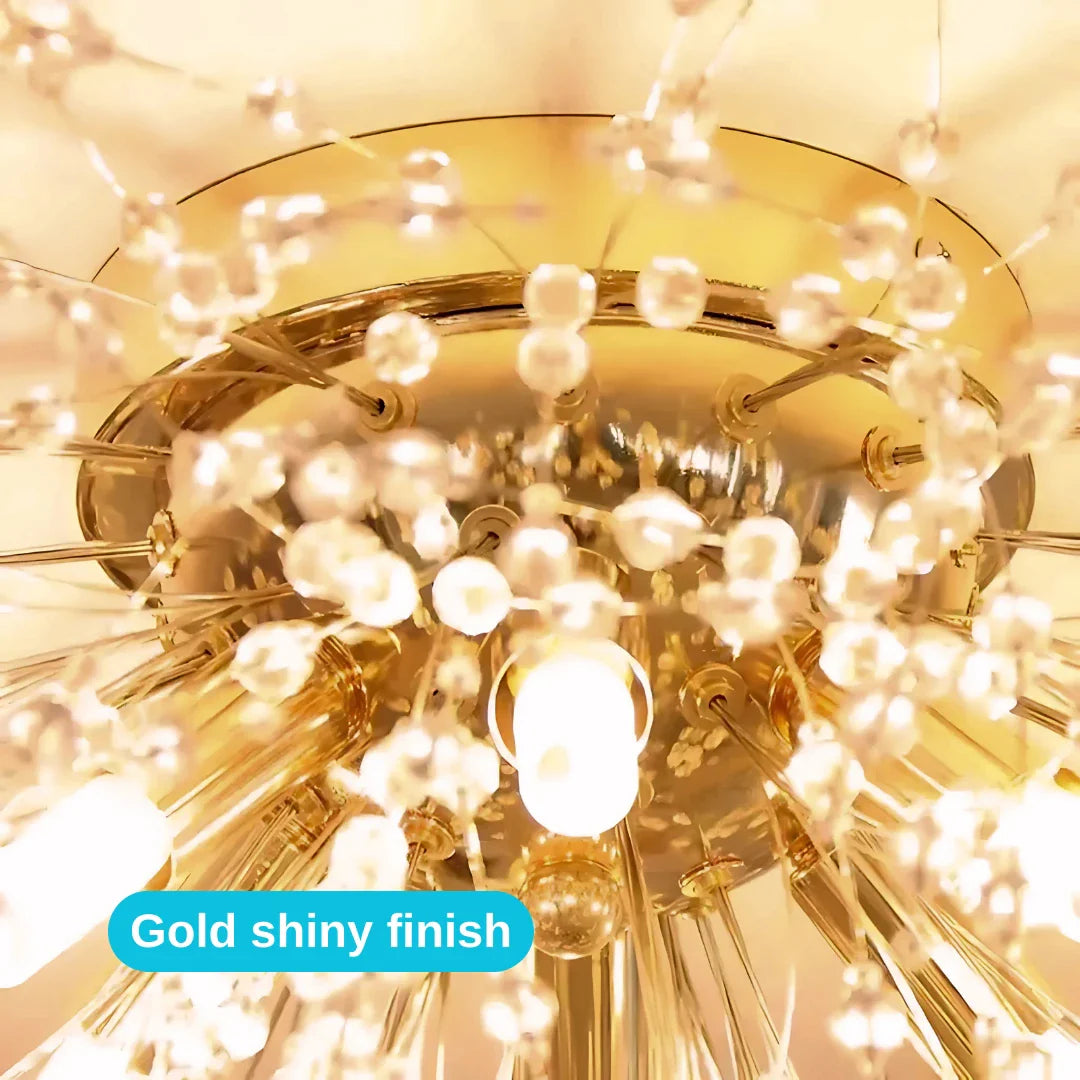 Candelabru Cristal RONDO Vivace, 5x G9, 38cm, Auriu