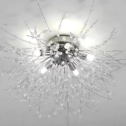 Candelabru Cristal RONDO Vivace, 6x G9, Diametru 49cm, Argintiu Lucios
