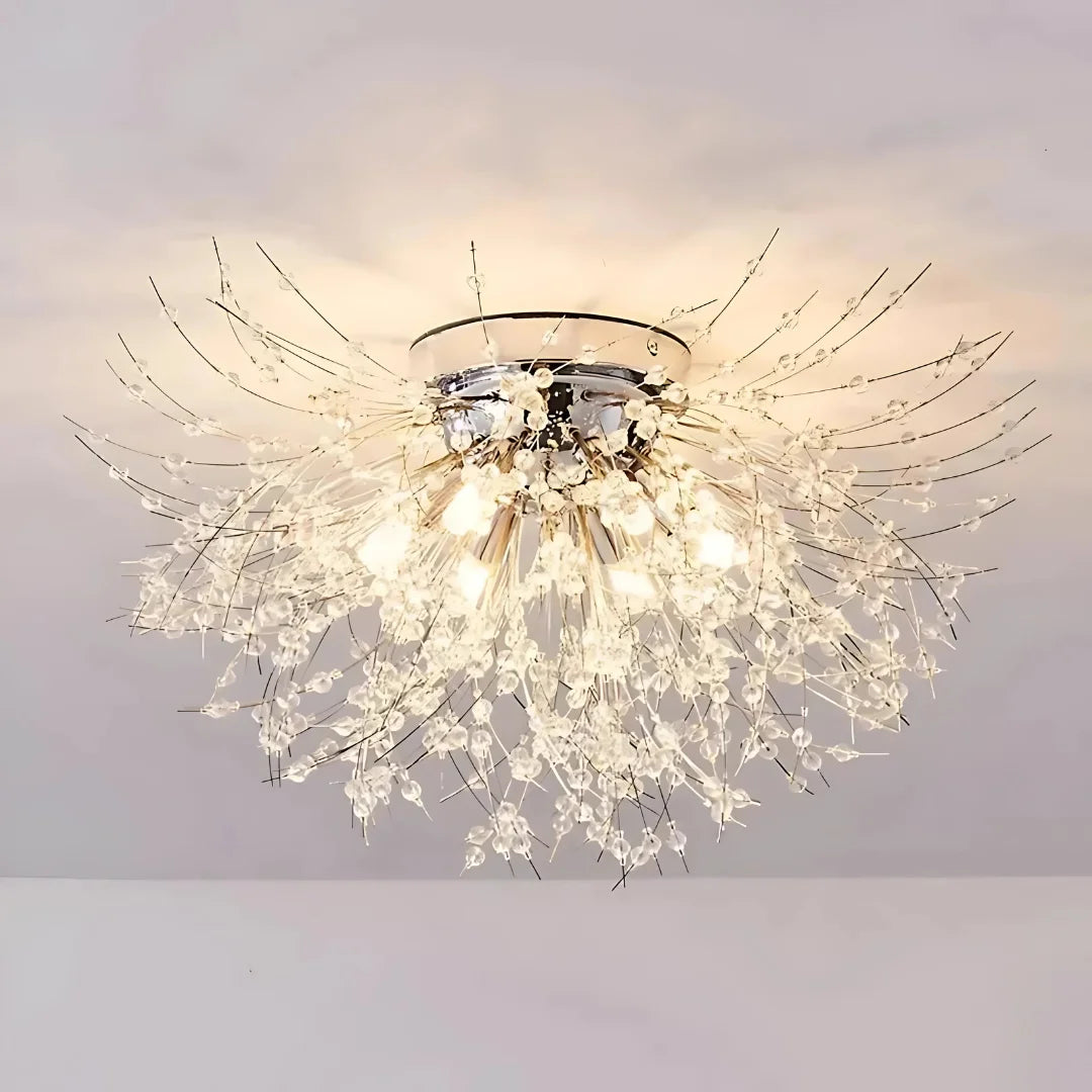 Candelabru Cristal RONDO Vivace, 6x G9, Diametru 49cm, Argintiu Lucios