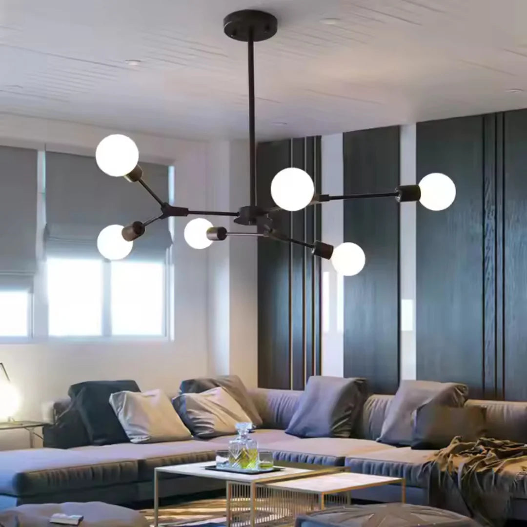 Lustra Architek Octa, 6x E27, Negru, Metal