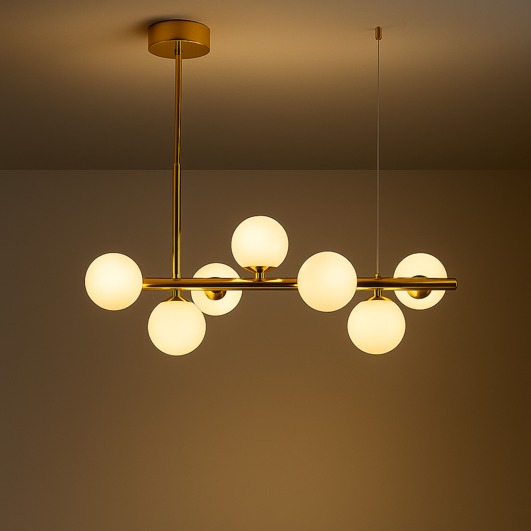 Lustra LOFT Pavilion, 7x G9, Alb Auriu, Metal, Inaltime Reglabila