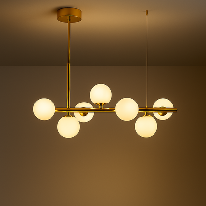 Lustra LOFT Pavilion, 7x G9, Alb Auriu, Metal, Inaltime Reglabila