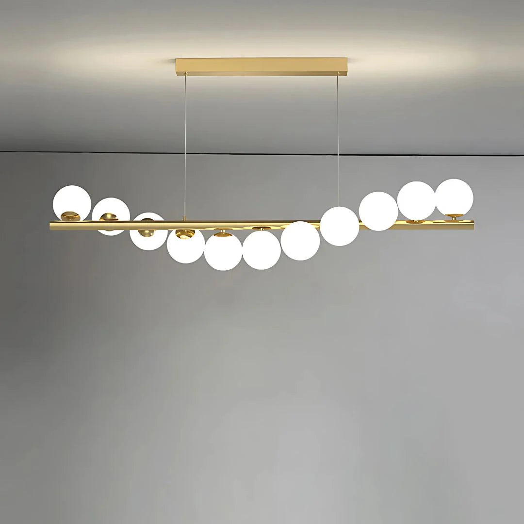 Lustra LOFT Hall, 11x G9, Alb Auriu, Metal, Inaltime Reglabila, Elegant