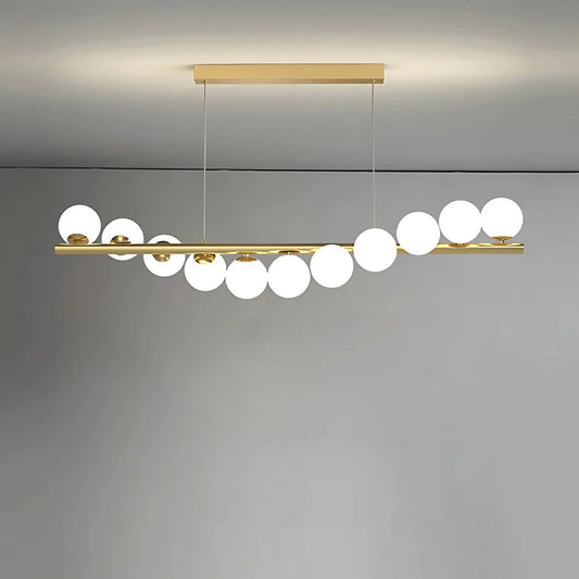 Lustra LOFT Hall, 11x G9, Alb Auriu, Metal, Inaltime Reglabila, Elegant