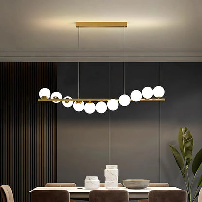 Lustra LOFT Hall, 11x G9, Alb Auriu, Metal, Inaltime Reglabila, Elegant