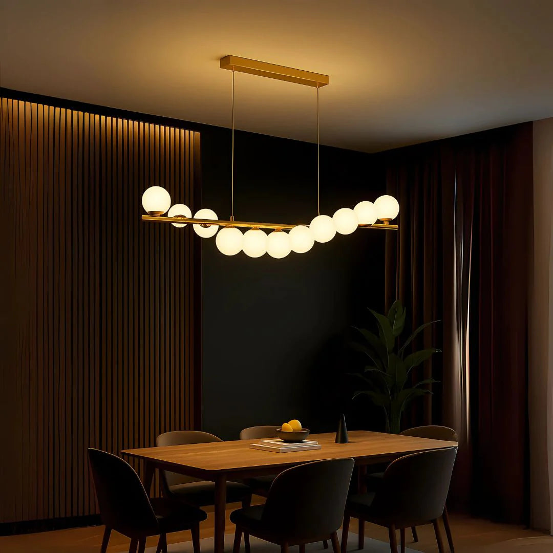 Lustra LOFT Hall, 11x G9, Alb Auriu, Metal, Inaltime Reglabila, Elegant