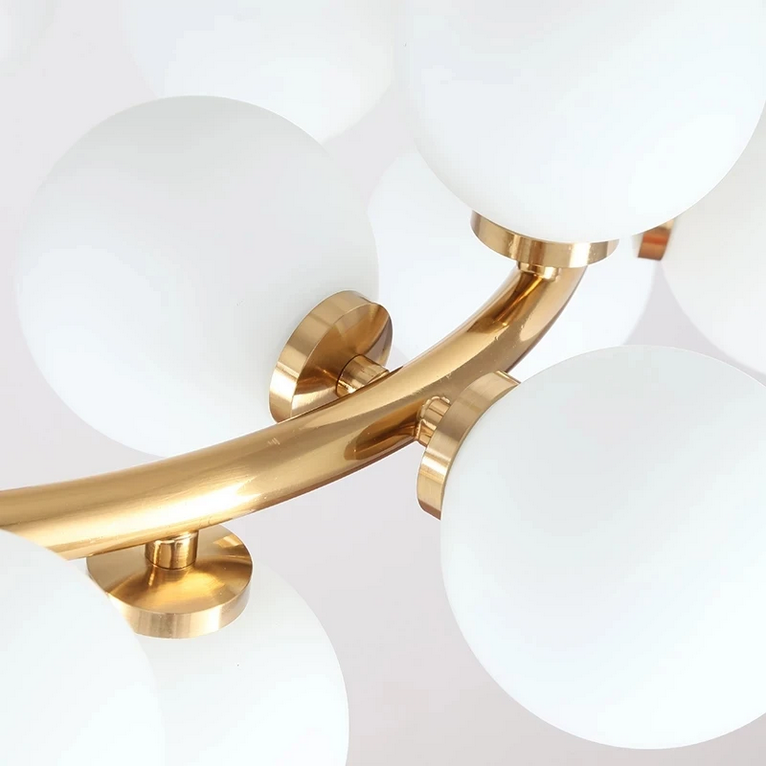 Lustra LOFT Chamber, 15x G9, Alb Auriu, Metal, Inaltime Reglabila, Modern