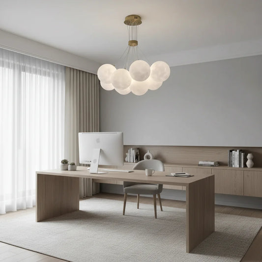 Lustra MODERNA, tip Pendul, LOFT Bagliore, Glob, 9xE27, Inaltime Reglabila, Auriu