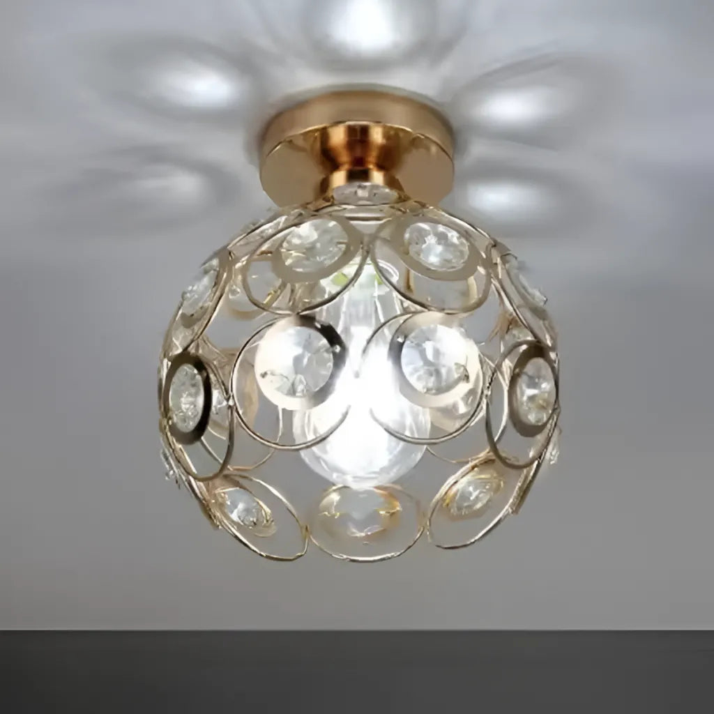 Lustra Rossi Cristal, 1*E27, Metal, Auriu