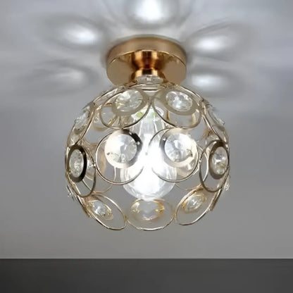 Lustra Rossi Cristal, 1*E27, Metal, Auriu