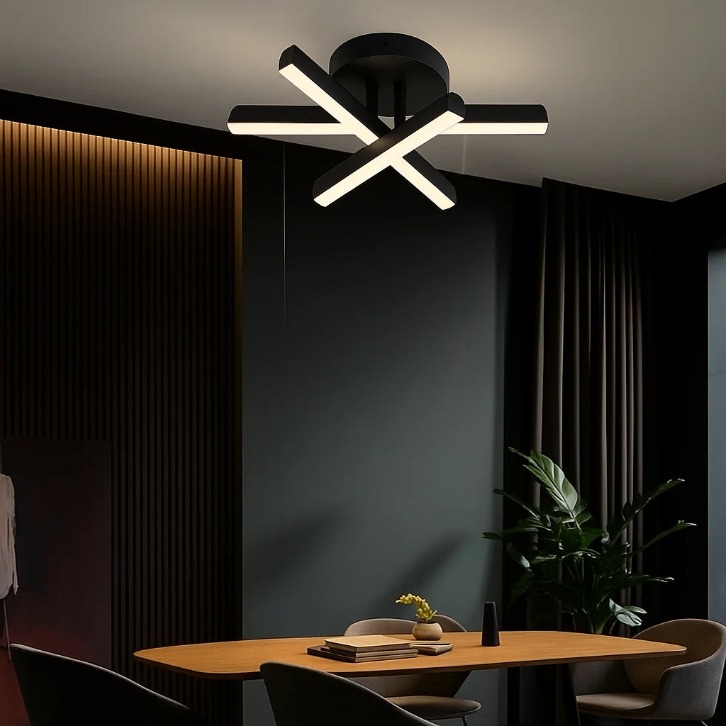 Lustra LED Diego, 18W, Negru, Metal, Lumina Rece/Calda/Neutra